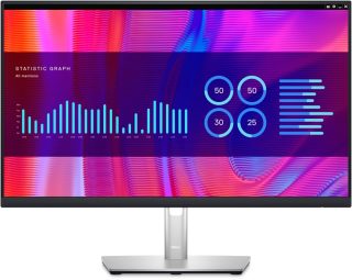 Dell P2423DE 23.8" широк LED AG IPS монитор, 5ms, 1000:1, 300 cd/m2, 2560x1440, 99% sRGB, HDMI, DP, USB-C хъб, USB 3.2 Gen 1, RJ-45, ComfortView, височина, Pivot, Swivel, Tilt, черен