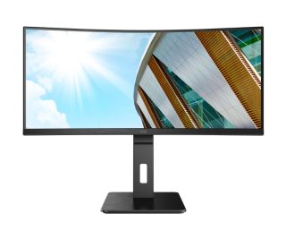 AOC CU34P2A 34" Извит 1500R VA WLED монитор, 3440x1440@100Hz, 4ms GtG, 1ms MPRT, 300cd/m2, 3000:1, 50M:1 DCR, Adaptive Sync