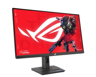 Asus ROG Strix XG27ACG Gaming Monitor, 27", 2K (2560x1440), 180Hz, 1ms (GTG), Fast IPS, Extreme Low Motion Blur Sync, USB Type-C, G-Sync съвместим, DisplayWidget Center, стативен отвор, HDR, Aura Sync, черен