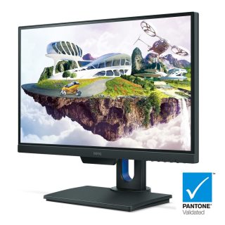 BenQ PD2500Q, 25" IPS LED монитор, 2560x1440 2K QHD, дизайнерски монитор, 100% sRGB, Eye Care, B.I., Flicker-free, 1000:1, DCR: 20M:1, 8bit, 350 cd/m2, HDMI, DP, miniDP, DP out, USB хъб, говорители 2x2W, регулиране на височина, завъртане, пивот, наклон, сив