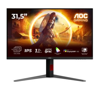 AOC U32G4U, 31.5" Fast IPS WLED монитор, 3840x2160@160Hz, 1ms GtG, 0.5ms MPRT, 450cd/m², 1000:1, 80M:1 DCR, Adaptive Sync, Flicker Free, Low Blue Mode, Tilt, Height Adjust, Pivot, Swivel, 2xHDMI, DP, USB hub