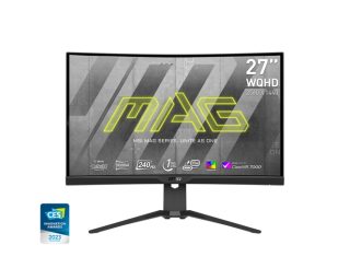 MSI MAG 275CQRXF 27" Rapid VA гейминг монитор, 240Hz, 1ms, WQHD 2560x1440, FreeSync Premium, извит, HDR 400, ClearMR 7000, KVM, Mystic Light