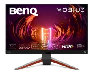 BenQ MOBIUZ EX270M гейминг монитор, 27" IPS, 1920x1080 FHD, 1ms GtG, 240Hz, FreeSync Premium, HDMI2.0x2, DP1.4x1, USB Hub, treVolo 2.1CH, сребрист