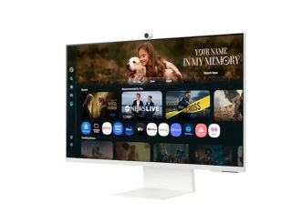 Samsung 32FM801 32" VA SMART 3840x2160, Bluetooth 4.2, WiFi 5, USB-C 65W, 2xUSB, 2xHDMI, говорители, бял