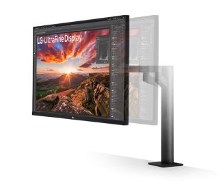LG 32UN880K-B, 31.5" UltraFine Ergo 4K, IPS AG, DCI-P3 95%, 5ms, 350 cd/m2, 1000:1, 3840x2160, HDR 10, USB Type-C 60W, USB, HDMI, DisplayPort, AMD FreeSync, Speaker 5Wx2, LG Switch, Reader Mode, Tilt/Height/Swivel/Pivot/Extend/Retract, Black