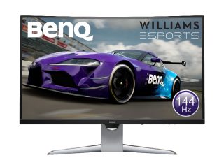 Монитор BenQ EX3203R, 31,5" VA, 144Hz, 4ms, QHD 2560x1440, извит LED 1800R, FreeSync2, 90% DCI-P3, Display HDR 400, Eye-Care, Flicker-free, LBL, B.I.+, 3000:1, 20M:1 DCR, 400 cd/m2, 8bit, HDMI x2, DP, USB Type-C, USB 3.1, регулиране на височината, наклон, сив