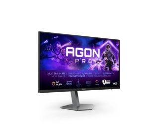 AOC AG276QZD2 26.7" QD-OLED гейминг монитор, 2560x1440@240Hz, 0.03ms, 1000cd/m², 1.5M:1, 80M:1 DCR, Adaptive Sync, FlickerFree, Low Blue Light, 5Wx2, Tilt, Height Adjust, Pivot, Swivel, 2xHDMI, 2xDP, USB hub