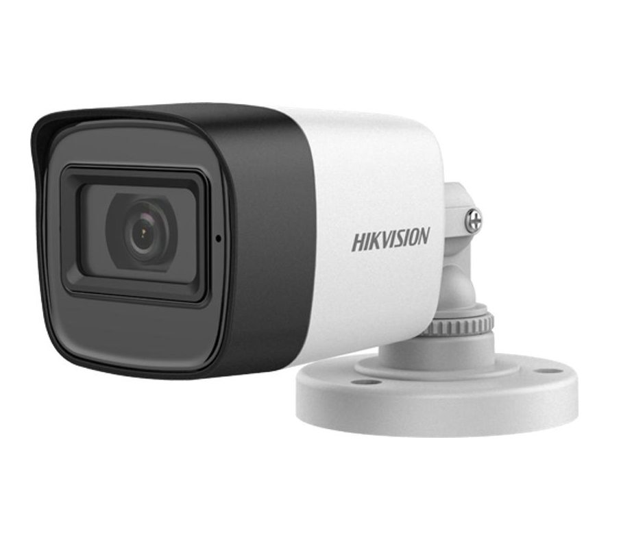 HikVision HD-TVI Audio Fixed Mini Bullet Camera 5 MP, 2.8mm, Smart IR, до 30 m, DWDR, IP67, 12Vdc/3.7W, 4 в 1 видео изход
