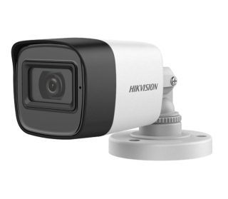 HikVision HD-TVI Audio Fixed Mini Bullet Camera 5 MP, 2.8mm, Smart IR, до 30 m, DWDR, IP67, 12Vdc/3.7W, 4 в 1 видео изход