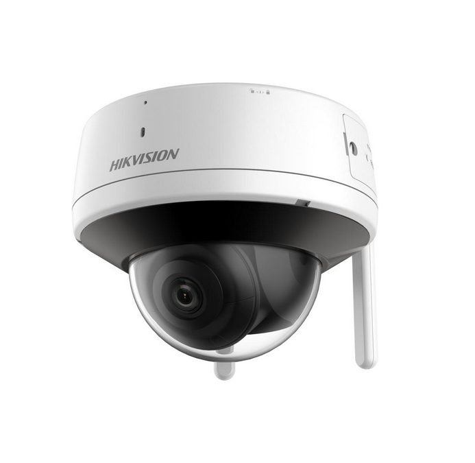 HikVision 4 MP външна аудио фиксирана куполна IP камера, 2.8mm, F1.6, IR до 30м, H.265, IP66, Digital WDR, 1 вграден микрофон, 1 вграден високоговорител, вграден слот за памет (до 512 GB), Wi-Fi IEEE802.11b, 802.11g, 802.11n, 2 антени, 12Vdc/7W