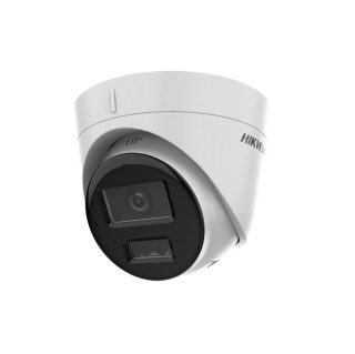 HikVision 4 MP Smart Hybrid Light Fixed Turret Network Camera, 2.8mm, IR, White Light up to 30m, 120 dB WDR, H.265+, IP67, вграден микрофон, вграден слот за памет, поддръжка на micro SDXC (512GB), 12Vdc/PoE 6.5W