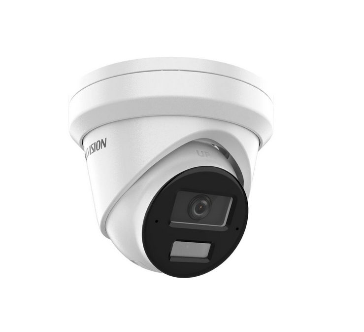 HikVision 2 MP Acusense Smart Hybrid Light Fixed Turret Network Camera, 4 mm, F1.6, IR, White Light up to 30m, H.265+, IP67, вграден двоен микрофон, вграден слот за памет (до 512GB), 12Vdc/PoE 9W