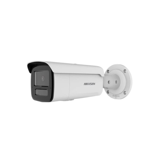 Hikvision 4 MP AcuSense Smart Hybrid Light Fixed Bullet Network Camera, 4 mm, F1.6, IR, бяла светлина до 80м, H.265+, IP67, вграден микрофон, слот за памет (до 512GB), 12Vdc/PoE 11W