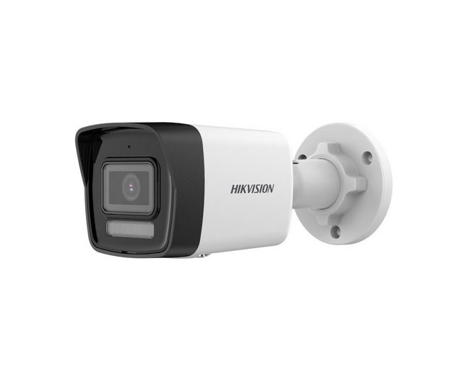 HikVision 8 MP Smart Hybrid Light Fixed Bullet Network Camera, 2.8mm, F2.0, IR, White Light до 30m, 120 dB WDR, H.265+, IP67, вграден микрофон, вграден слот за памет, поддръжка micro SDXC (512GB), 12Vdc/PoE 6.5W