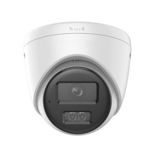 HikVision 8 MP Smart Hybrid Light Fixed Turret Network Camera, 2.8mm, F2.0, IR, White Light up to 30m, 120 dB WDR, H.265+, IP67, вграден микрофон, слот за памет, поддръжка micro SDXC (512GB), 12Vdc/PoE 6.5W