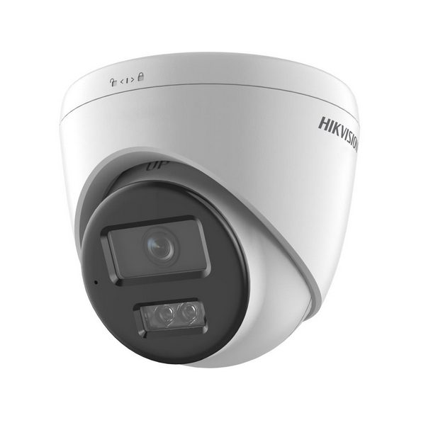 HikVision 8 MP Smart Hybrid Light Fixed Turret Network Camera, 2.8mm, F2.0, IR, White Light up to 30m, 120 dB WDR, H.265+, IP67, вграден микрофон, слот за памет, поддръжка micro SDXC (512GB), 12Vdc/PoE 6.5W