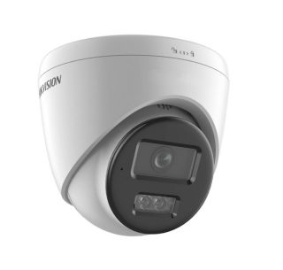 HikVision 8 MP Smart Hybrid Light Fixed Turret Network Camera, 2.8mm, F2.0, IR, White Light up to 30m, 120 dB WDR, H.265+, IP67, вграден микрофон, слот за памет, поддръжка micro SDXC (512GB), 12Vdc/PoE 6.5W