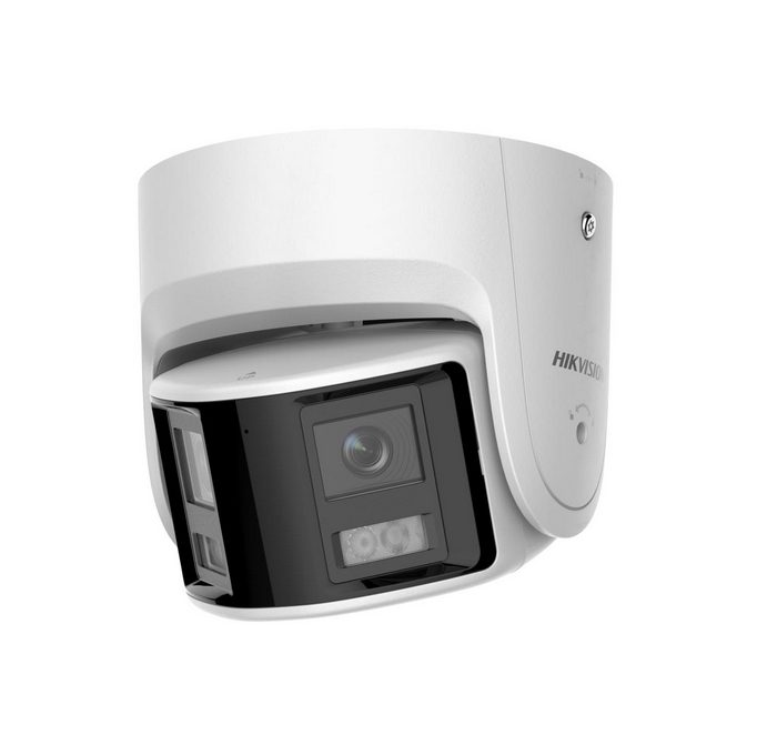 HikVision 4 MP Panoramic AcuSense Fixed Turret Network Camera, 2.8 mm, F1.6, IR до 30m, H.265+, IP67, 120 dB WDR, вграден микрофон, вграден високоговорител, вграден слот за карти памет (до 512 GB), 12Vdc/PoE 12.5W