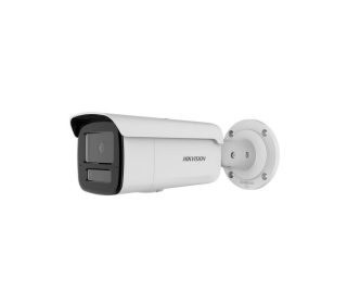 HikVision 8 MP Acusense Smart Hybrid Light Fixed Bullet Network Camera, 4 mm, F1.6, IR, бяла светлина до 80m, H.265+, IP67, IK10, вграден микрофон, вградено гнездо за карти (до 512GB), 12Vdc/PoE 12W
