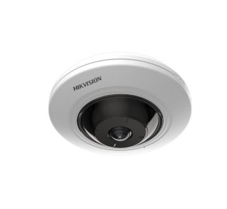 HikVision 5MP Fixed Fisheye Network Camera, 1.05 mm, F2.25, 180° рибешко око, IR до 8 m, H.265+, 120 dB WDR, вграден микрофон, вграден слот за памет (до 256 GB), 12Vdc/PoE 7.5W