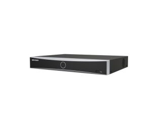 HikVision 4-канален 1U K Series AcuSense 4K NVR, до 2-канала@12 MP (2x12 MP/4x8 MP/8x4 MP/16x1080p), H.265+, 1 SATA HDD до 16TB, 2x USB 2.0, Видео вход: HDMI 1-кан., 4K (3840x2160)/30 Hz, VGA 1-кан., 1920x1080/60 Hz, Аудио изход: 1-кан., RCA (линеен, 1 kOhm)