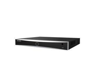 HikVision 16-канален 1U K Series AcuSense 4K NVR, до 2 канала@12 MP (2x12 MP/4x8 MP/8x4 MP/16x1080p), H.265+, 2 SATA HDD до 16TB всеки, 2x USB 2.0; Видео вход: HDMI 1-ch, 4K (3840x2160)/30 Hz, VGA 1-ch, 1920x1080/60 Hz, Аудио изход: 1-ch,RCA (Linear,1kOhm)