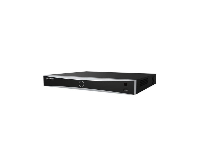 HikVision 16-канален 1U AcuSense 4K NVR, 16 IP камери, 160 Mbps/256 Mbps, до 4-канален 32 MP/24 MP, H.265+, 2 SATA HDD до 14TB, 1 x USB 2.0, 1 x USB 3.0, Видео вход: HDMI 4K (3840x2160)/30 Hz, VGA 1920x1080/60 Hz, Аудио изход: 1-канален, RCA (линеен, 1 kOhm)