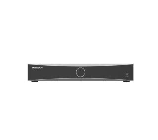 HikVision 32-кан. 1.5U K Series AcuSense 4K NVR, 256 Mbps, до 12 MP (2x12 MP/4x8 MP/8x4 MP/16x1080p), H.265+, 4 SATA HDD до 16TB всеки, 2xUSB 2.0, 1xUSB 3.0, Видео вход: HDMI 1-кан., 4K, VGA 1-кан., 1920x1080/60Hz, Аудио изход: 1-кан., RCA (линеен, 1kOhm)