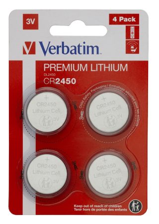 Verbatim LITHIUM BATTERY CR2450 3V 4 PACK