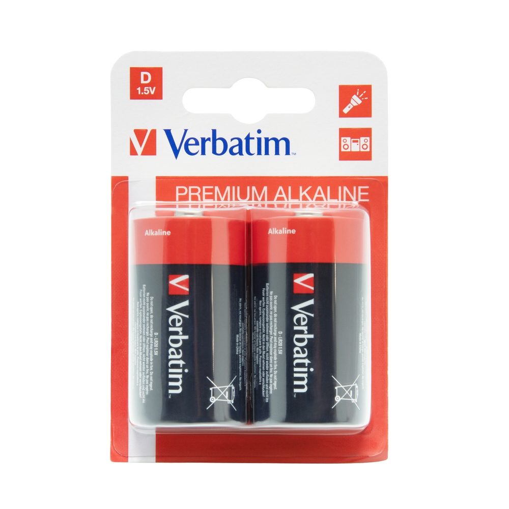 Verbatim ALKALINE BATTERY D 2 PACK (HANGCARD)