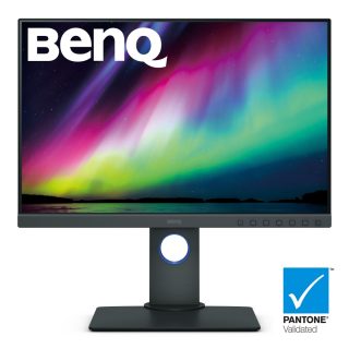 BenQ SW240 24.1" IPS монитор, 1920x1200, 16:10, фотографски монитор, 99% Adobe RGB, 14-битова 3D LUT, Delta E ≤ 2, 1000:1, 20M:1 DCR, 10bit, 250 cd/m2, HDMI, DVI, DP, USB хъб, жак за слушалки, картов четец, регулиране на височината, завъртане, наклон, завъртане, сив
