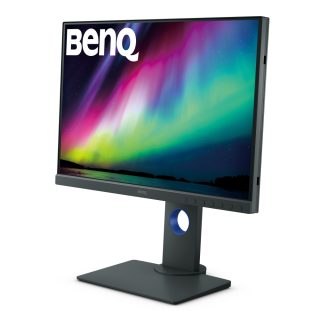 BenQ SW240 24.1" IPS монитор, 1920x1200, 16:10, фотографски монитор, 99% Adobe RGB, 14-битова 3D LUT, Delta E ≤ 2, 1000:1, 20M:1 DCR, 10bit, 250 cd/m2, HDMI, DVI, DP, USB хъб, жак за слушалки, картов четец, регулиране на височината, завъртане, наклон, завъртане, сив
