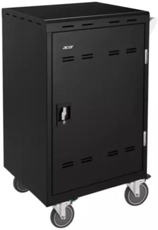 ACER зарядна количка 24 слота, поддържа лаптопи, Chromebook-и, таблети до 15.6", 2-точков стоманен заключващ механизъм, Smart cycle зарядна технология, оптимизирано управление на кабели, здрава стомана
