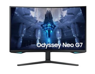 Samsung LS32BG750NP 32" Odyssey Neo G7 Извит VA гейминг монитор, 165 Hz, 1 ms, 3840x2160, DP, 2xHDMI, USB хъб, Черен