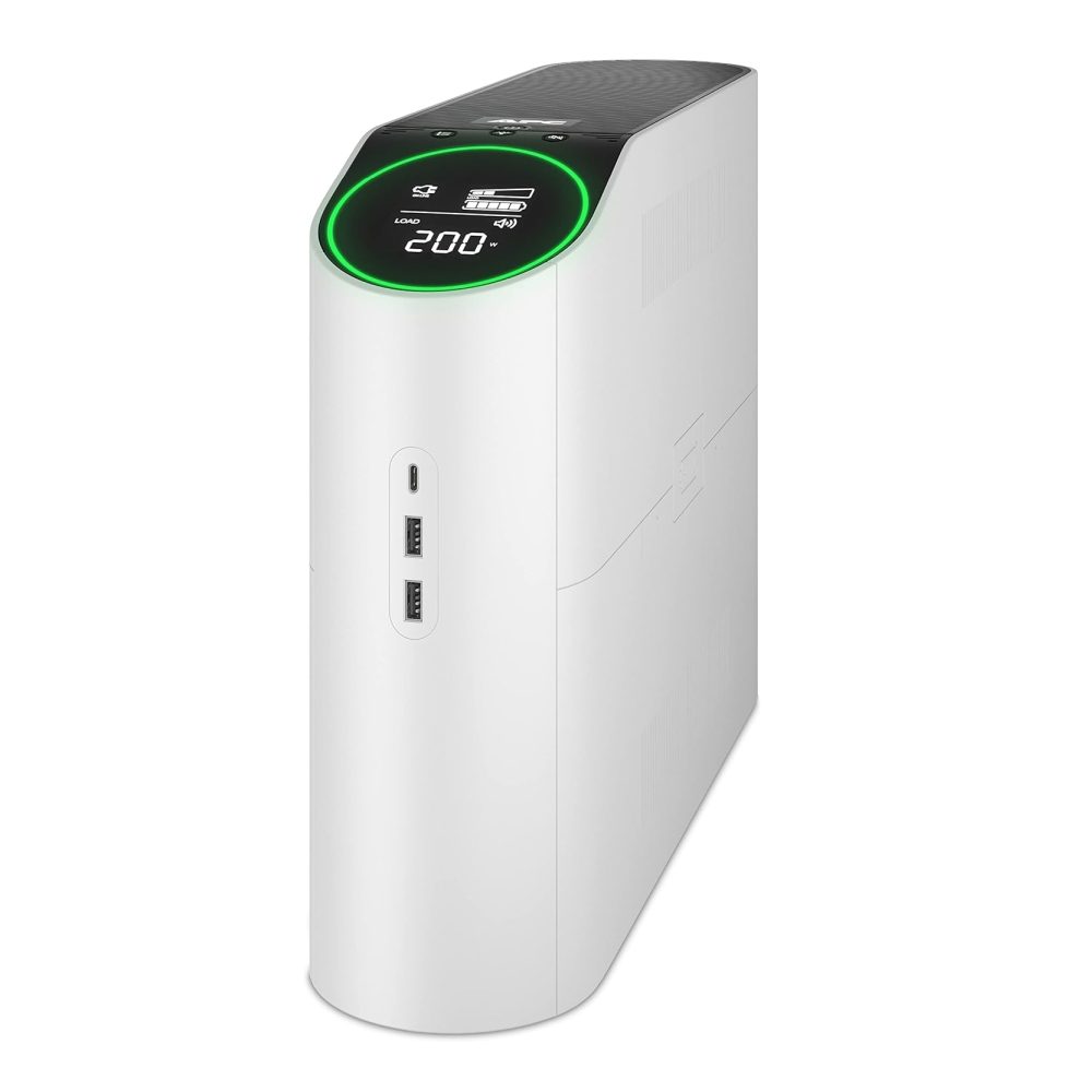 APC Back-UPS Pro 2200VA за Gaming, 230V, Pure Sinewave, LCD, бял, Schuko