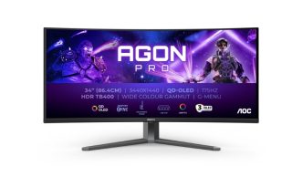 AOC AG346UCD, 34" Извит 1800R QD-OLED монитор, 3440x1440@175Hz, 0.03ms GtG, 1000 cd/m2, 1.5M:1, 80M:1 DCR, Adaptive Sync, FlickerFree, Low Blue Light, 8Wx2, Tilt, Height Adjust, Swivel, 2xHDMI, DP, USB hub