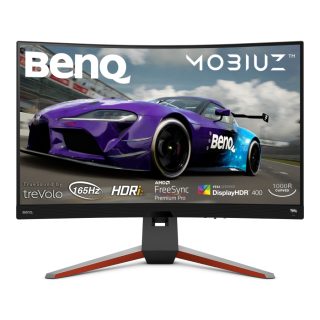 BenQ MOBIUZ 2K EX3210R 31.5" VA извит гейминг монитор, 165Hz, 1ms, 2560x1440 QHD, FreeSync Pro, HDR 400, сив
