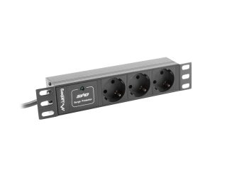 Lanberg разпределителен блок (PDU) 10" 1U 16A 3x Schuko 2m, черен