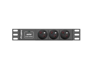 Lanberg PDU-03E-0200-IEC-BK Захранващ блок (PDU) 10" 1U 10A 3X 230V PL 2M, черен C14