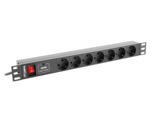 Lanberg захранващ панел (PDU) 19"1U 10A 7 ГНЕЗДА SCHUKO 2M, черен