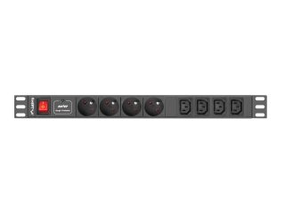 Lanberg разпределителен блок за захранване (PDU) 19"1U 16A 8 ГНЕЗДА 2M, черен