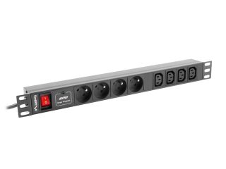 Lanberg разпределителен блок за захранване (PDU) 19"1U 16A 8 ГНЕЗДА 2M, черен