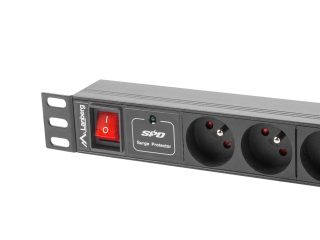 Lanberg разпределителен блок за захранване (PDU) 19"1U 16A 8 ГНЕЗДА 2M, черен