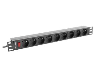 Lanberg разпределителен блок (PDU) 19" 1U 16A 9 контакта 3м, черен