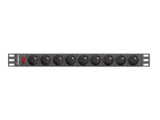 Lanberg разпределителен блок (PDU) 19" 1U 16A 9 контакта 3м, черен
