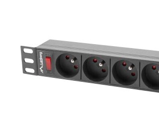 Lanberg разпределителен блок (PDU) 19" 1U 16A 9 контакта 3м, черен