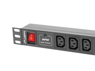 Lanberg захранващ панел (PDU) 19" 1U 10A 10 гнезда 2M, черен