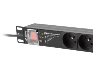Lanberg разпределителен блок (PDU) PRO 19" 1U 16A 2M 7X Френски контакти SPD-3MP Черен