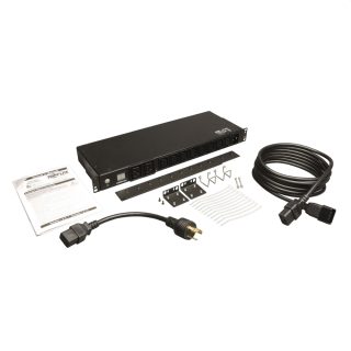 Tripp Lite by Eaton 3.7kW Single-Phase Local Metered PDU, 208/230V (8 C13 & 2 C19), C20 / L6-20P Adapter, 12 ft. (3.66 m) Cord, 1U Rack-Mount, TAA
