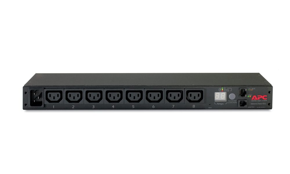 APC Rack PDU, Metered, 1U, 16A, 208/230V, (8) C13